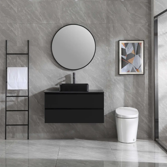 Bathlife Extas Servantskap 100x50x47 cm med servant Sort Matt Bathlife Extas Servantskap 100x50x47 cm med servant Sort Matt