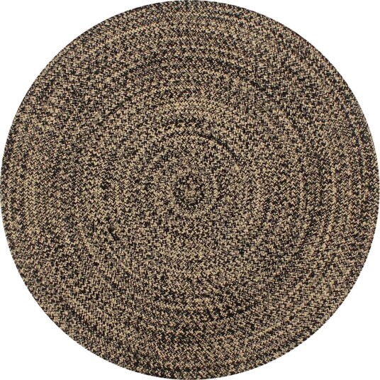 vidaXL Håndlaget teppe jute svart og naturlig 90 cm