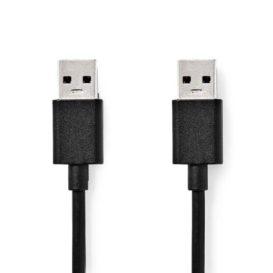Nedis USB-kabel | USB 3.2 Gen 1 | USB-A Han | USB-A Han | 5 Gbps | Nikkel belagt | 1.00 m | Rund | PVC | Sort | Label