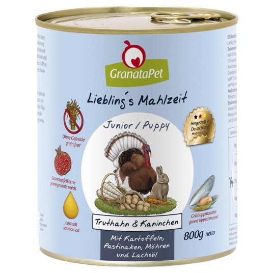 Granatapet Liebling'S Måltid 6 X 800 G Junior Kalkun Og Kanin