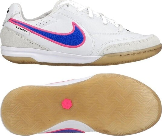 Nike Tiempo Streetgato IC Attack   Hvit/Blå/Rosa Barn   Innendørs (IC) størrelse 35½