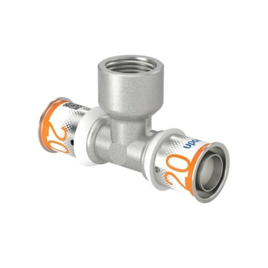 Uponor S-Press Plus T-rør 20mm med Innvendig Gjenge for Gulvvarme og Vannsystemer