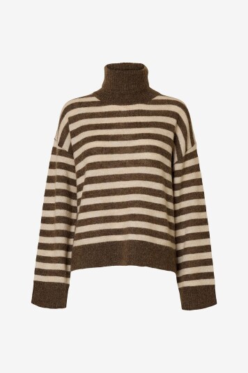 Selected FEMME - Polohals slfLulu LS Knit Roll Neck - Natur
