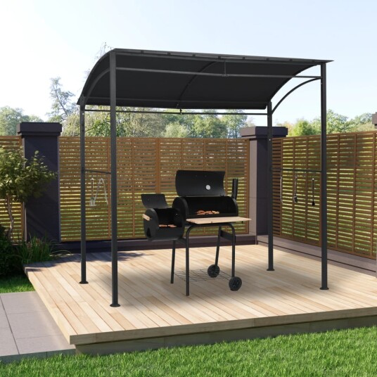 vidaXL Paviljong til grilling 215x150x220 cm antrasitt stål vidaXL Paviljong til grilling 215x150x220 cm antrasitt stål