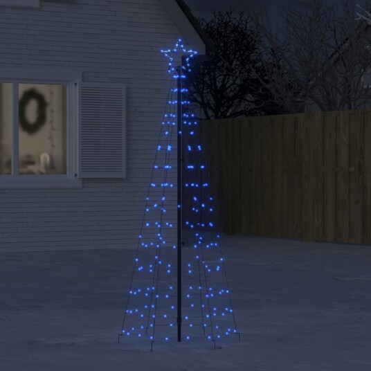 vidaXL Juletre lyskjegle med pigger 220 LED blå 180 cm vidaXL Juletre lyskjegle med pigger 220 LED blå 180 cm