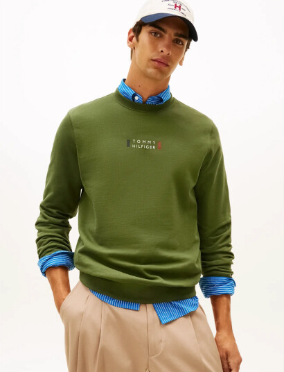 Tommy Hilfiger Brand Love Sweatshirt - Khaki green - M