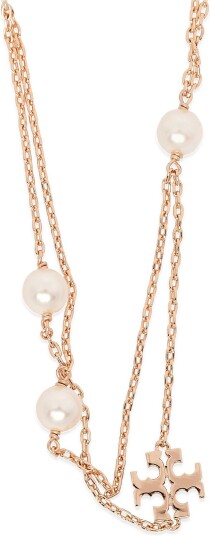 Tory Burch Moondance Layered Pearl Necklace TORY GOLD / CREAM One Size