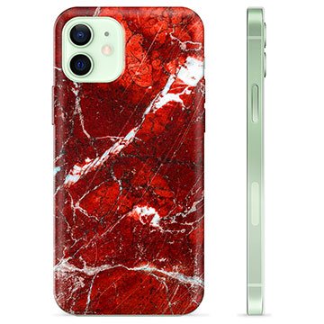 iPhone 12 TPU-deksel Rød Marmor