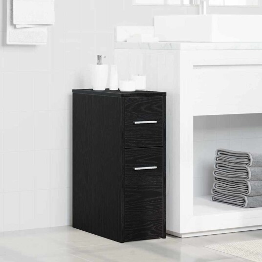  Slim badskap Svart eik 22 x 44 x 61.5 cm Konstruert tre