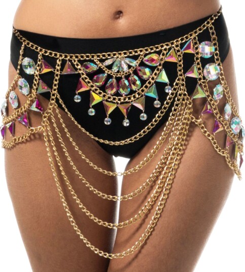 Chaks Festivalskjørt Diamanter Rosa One size 14109