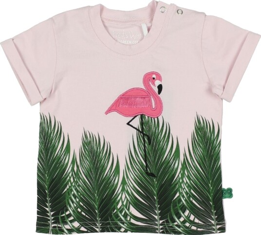 Freds World T skjorte Lyserød m. Bladtrykk/Flamingo Freds World 62 T skjorte Rosa