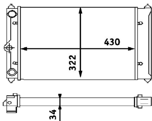 Radiator, motorkjøling MAHLE CR 408 000S