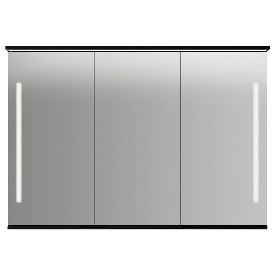 Linn Bad Sogn Speilskap med Integrert Belysning og Stikk Svart Matt / 120cm Linn Bad Sogn Speilskap med Integrert Belysning og Stikk Svart Matt / 120cm