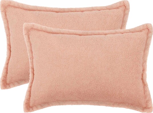 vidaXL Putetrekk 2 pcs HOUTEN Rosa 30 x 50 cm Bouclé