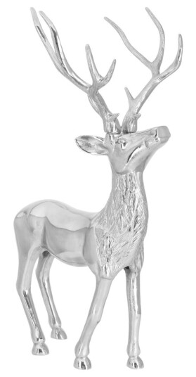  Dekorativ hjort Deer L 28x58.5x40.5 cm BxHxD Sølvfarge