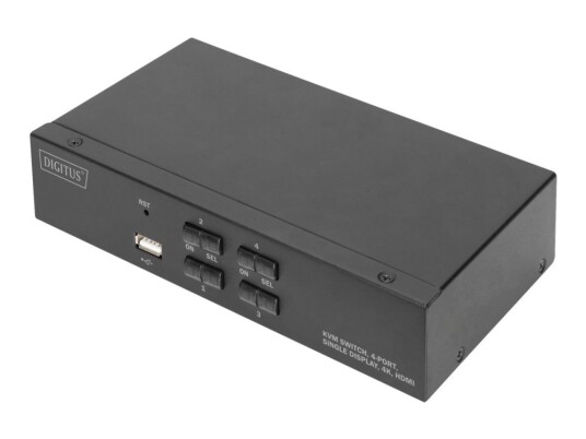 Digitus Ds-12880 - Kvm / Lyd / Usb-Svitsj - 4 X Kvm Port(S) - 1 Lokalbruker - Stasjonær