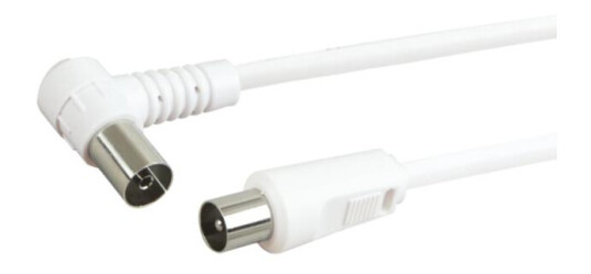 Schwaiger 3 m Dobbeltskjermet Antennkabel IEC Vinklet 75 dB Hvit Schwaiger 3 m Dobbeltskjermet Antennkabel IEC Vinklet 75 dB Hvit