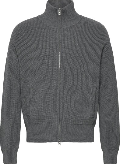 Weekday Relaxed High Neck Zip Knit Cardigan Grey M Weekday Relaxed High Neck Zip Knit Cardigan Grey M
