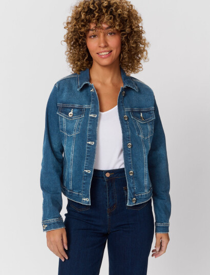 Cream Lisa Denim Jacket - Blue - 44