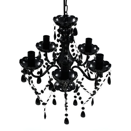 vidaXL Taklampe/lysekrone svart 5 lysp?rer