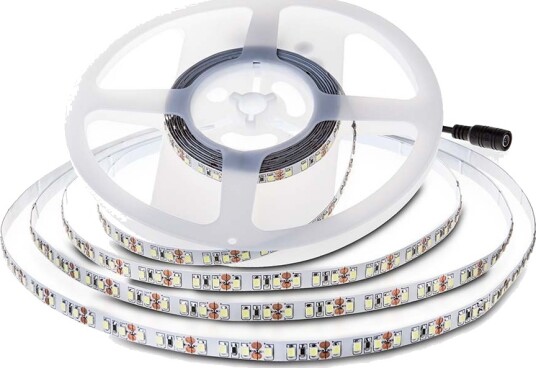V Tac 10m 8W/m LED strip 24V DC IP20 120 LED pr. meter Kulør : Kald