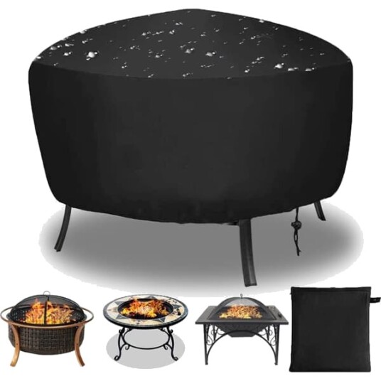 Rund Bålpanne Trekk Snøring Vanntett Vindtett UV bestandig Oxford Stoff 80 x 40cm for Ovn Spisebord & Stoler & Hage Rund Bålpanne Trekk Snøring Vanntett Vindtett UV bestandig Oxford Stoff 80 x 40cm for Ovn Spisebord & Stoler & Hage