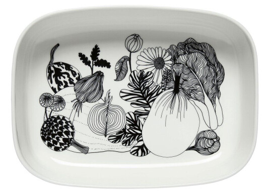 Marimekko Oiva Siirtolapuutarha serveringsskål Hvit-svart Marimekko Oiva Siirtolapuutarha serveringsskål Hvit-svart