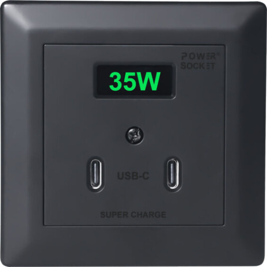 Temo Powersocket 2xUSB-C lader 35W Sort - 6603282