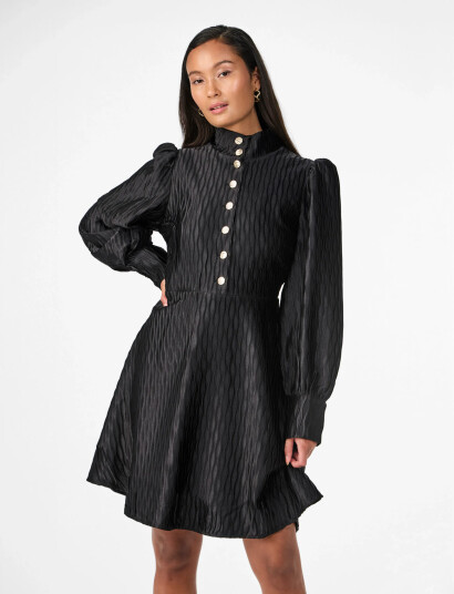 YAS Yasripple Ls Dress S. Noos - Black - 34