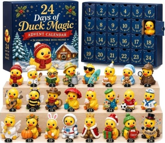24 dager andemagi julekalender samleobjekt juleand overraskelse blindboks PVC