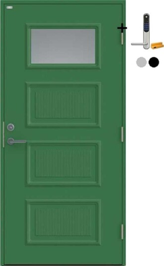 Ytterdør Diplomat Signe Klart Glass med Yale Doorman Classic Home