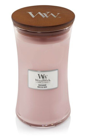 WoodWick Scented candle with wooden lid - Rosewood