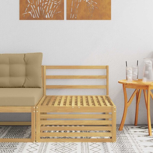 Ute Midt Sofa Solid akasietre Hvit 83 x 79 x 73 cm