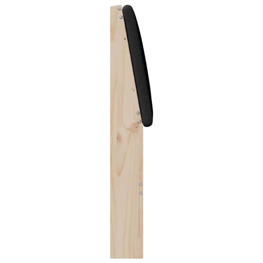 Polstret sengegavl Svart 150 cm Massiv furu