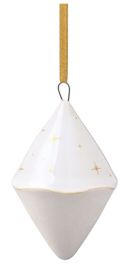 Villeroy & Boch Winter Glow juletreanheng double cone Hvit-beige Villeroy & Boch Winter Glow juletreanheng double cone Hvit-beige