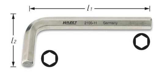 Hazet 2100-03 Vinkelskruetrækker 3 mm Krom-Vanadium