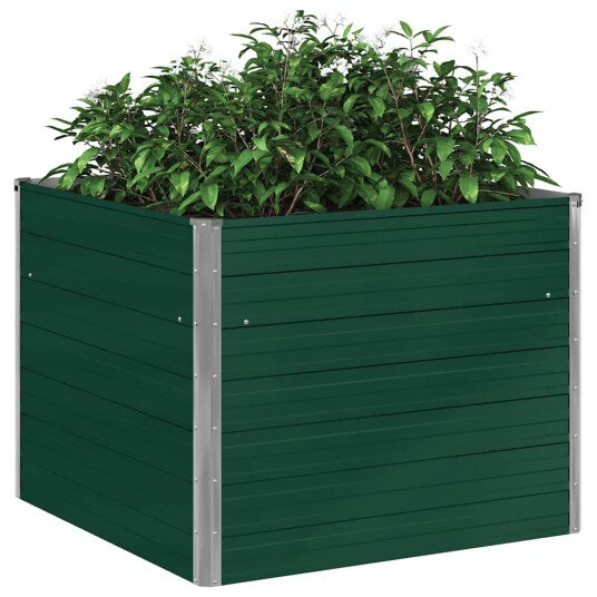 vidaXL Forhøyet hagebed 100x100x77 cm galvanisert stål grønn