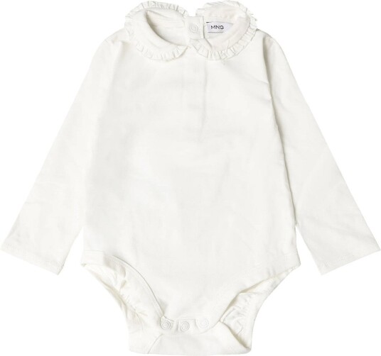 Mango Cotton Baby Collar Playsuit - NATURAL WHITE - 62