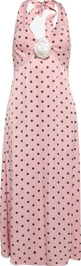 Sleeper Jardin Halterneck Maxi Dress   PINK&BROWN   XS