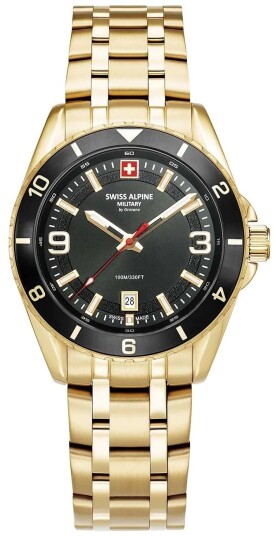 Swiss Alpine Military Herreklokke 7034.1117 Sierra Sort/Gulltonet