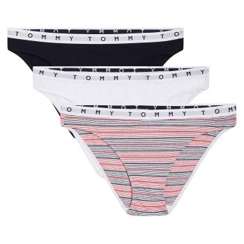Tommy Hilfiger Truser 3P Essentials Bikini Briefs Hvit/Marine bomull Large Dame