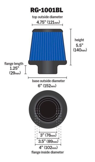 Sportluftfilter K&N Filters RG-1001BL Sportluftfilter K&N Filters RG-1001BL
