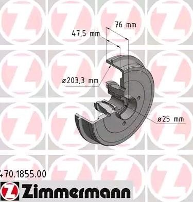 Bremsetrømmel ZIMMERMANN 470.1855.00 Bremsetrømmel ZIMMERMANN 470.1855.00