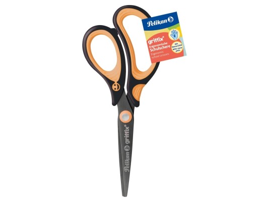 Pelikan Griffix Barn Rakt Snitt Single Svart Orange Stål Pysselsaxar