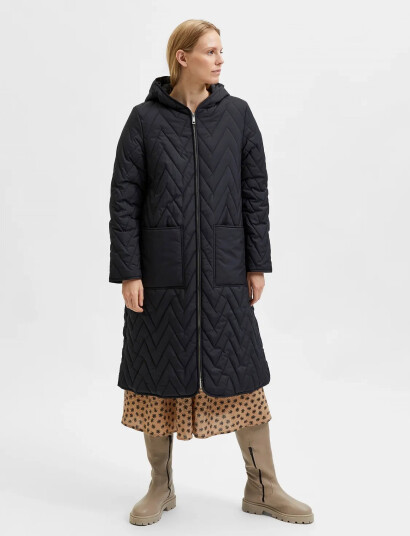 Selected Slfnora Quilted Coat Black 34