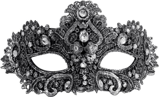 Widmann Halvmaske Strass Sølv One size 08493