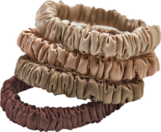 Lenoites Mulberry Silk Skinny Scrunchies Beige, Light Brown Lenoites Mulberry Silk Skinny Scrunchies Beige, Light Brown