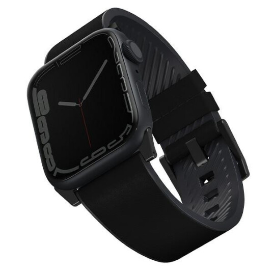 UNIQ Straden Hybrid l??rreim for Apple Watch 42/44/45/49mm Svart