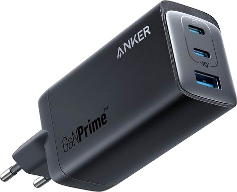 Anker 737 Prime 120W GaN 1x USB-A 2x USB-C Power Adapter - Black Anker 737 Prime 120W GaN 1x USB-A 2x USB-C Power Adapter - Black