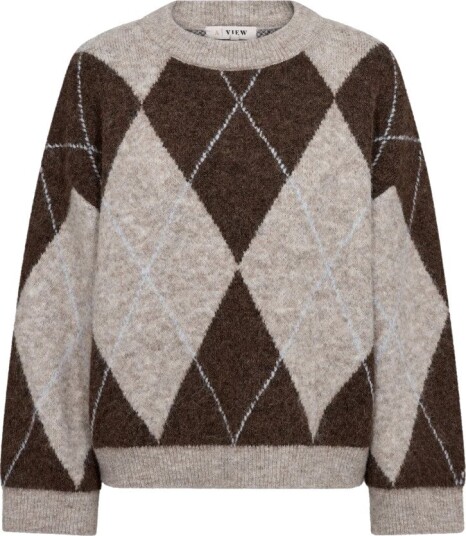 A View Harlekin Knit Pullover   Brown   XS